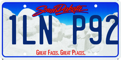SD license plate 1LNP92