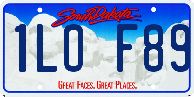 SD license plate 1LOF89