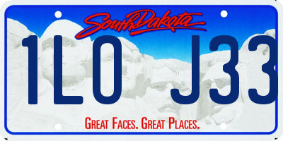 SD license plate 1LOJ33