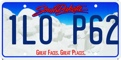 SD license plate 1LOP62
