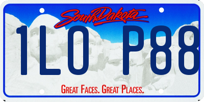 SD license plate 1LOP88