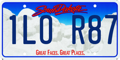 SD license plate 1LOR87