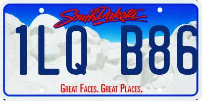 SD license plate 1LQB86