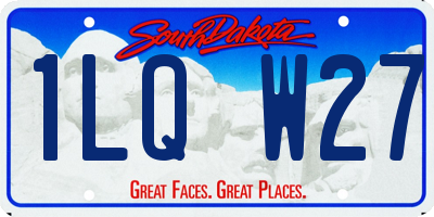 SD license plate 1LQW27