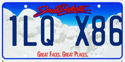 SD license plate 1LQX86