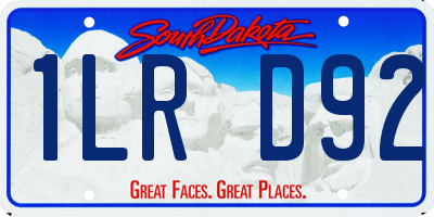 SD license plate 1LRD92