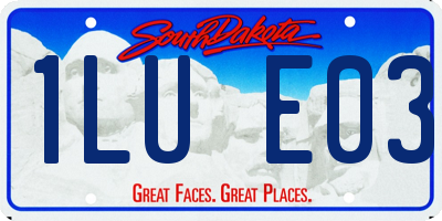 SD license plate 1LUE03