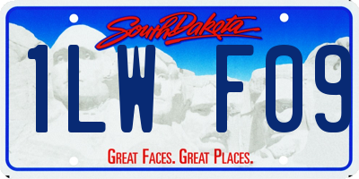 SD license plate 1LWF09