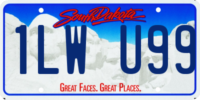 SD license plate 1LWU99