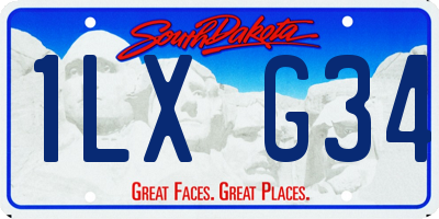 SD license plate 1LXG34
