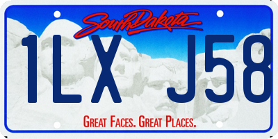 SD license plate 1LXJ58