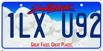 SD license plate 1LXU92