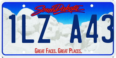 SD license plate 1LZA43
