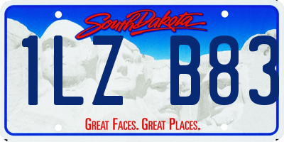 SD license plate 1LZB83