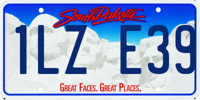 SD license plate 1LZE39