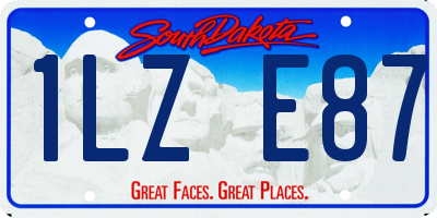 SD license plate 1LZE87