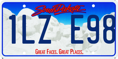 SD license plate 1LZE98