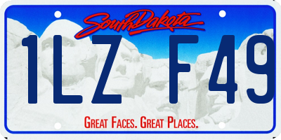 SD license plate 1LZF49