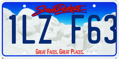 SD license plate 1LZF63