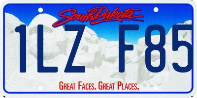 SD license plate 1LZF85