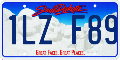 SD license plate 1LZF89