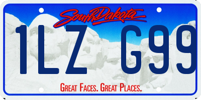 SD license plate 1LZG99