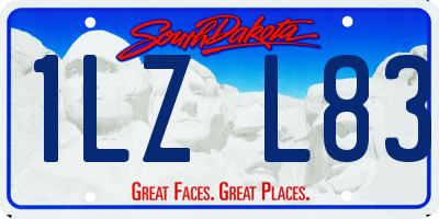 SD license plate 1LZL83