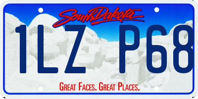 SD license plate 1LZP68