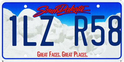 SD license plate 1LZR58