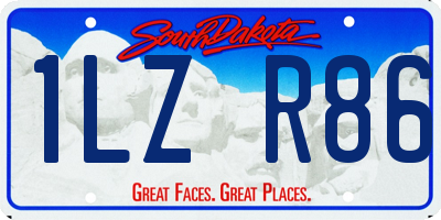 SD license plate 1LZR86