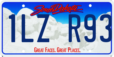 SD license plate 1LZR93