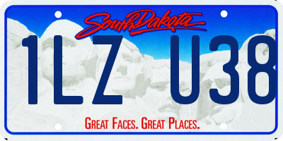 SD license plate 1LZU38