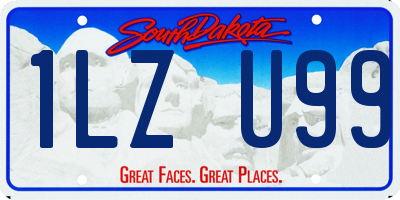 SD license plate 1LZU99