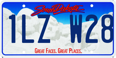 SD license plate 1LZW28
