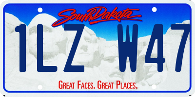 SD license plate 1LZW47
