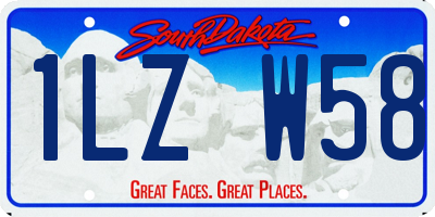 SD license plate 1LZW58