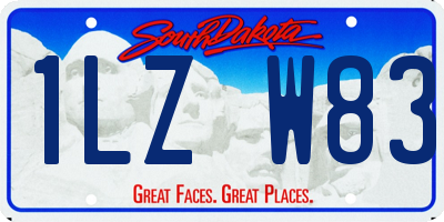 SD license plate 1LZW83