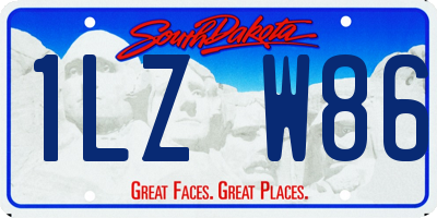 SD license plate 1LZW86