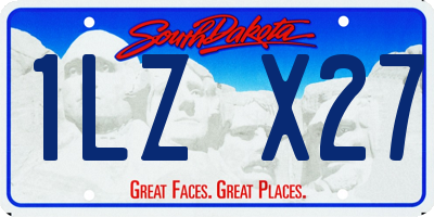 SD license plate 1LZX27