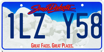 SD license plate 1LZY58
