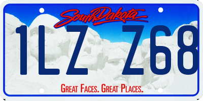 SD license plate 1LZZ68