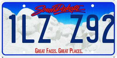 SD license plate 1LZZ92