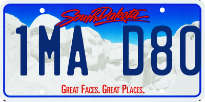 SD license plate 1MAD80