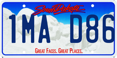 SD license plate 1MAD86