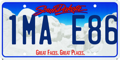 SD license plate 1MAE86