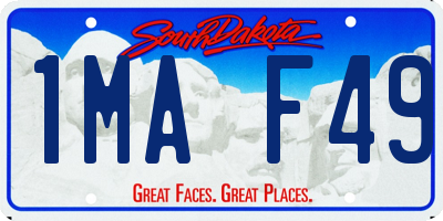 SD license plate 1MAF49