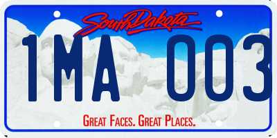 SD license plate 1MAO03