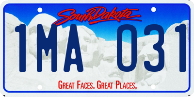 SD license plate 1MAO31