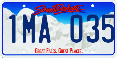 SD license plate 1MAO35