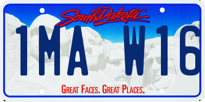 SD license plate 1MAW16